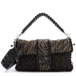 Fendi Baguette NM Bag Vertigo Zucca Canvas with Mesh